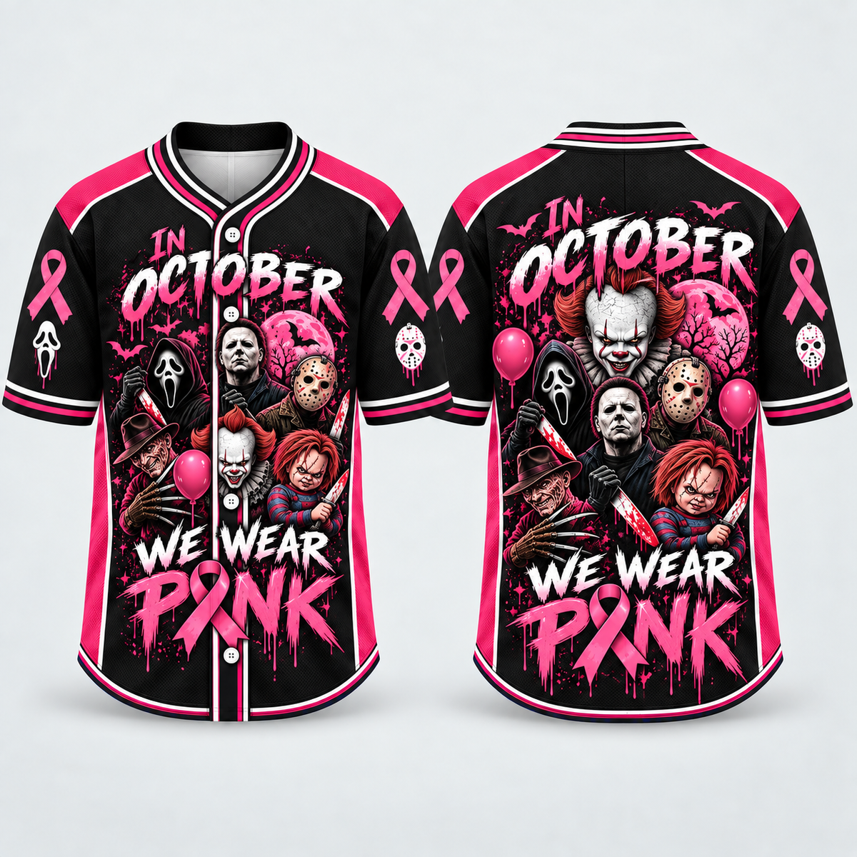 Pink Horror Jersey Collection – Classic Horror Pink