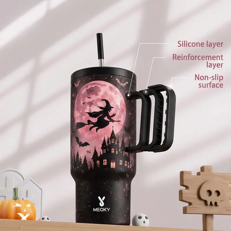 40oz Halloween Witch Tumbler with Handle – view 3