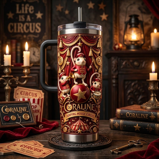 Coraline Jumping Mouse Circus 40oz Tumbler