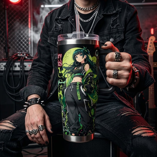 MaoMao The Apothecary Diaries Anime Art Insulated Water Bottle Collection - 40oz Insulated Cup with Handle & Straw Lid, Fan Gift