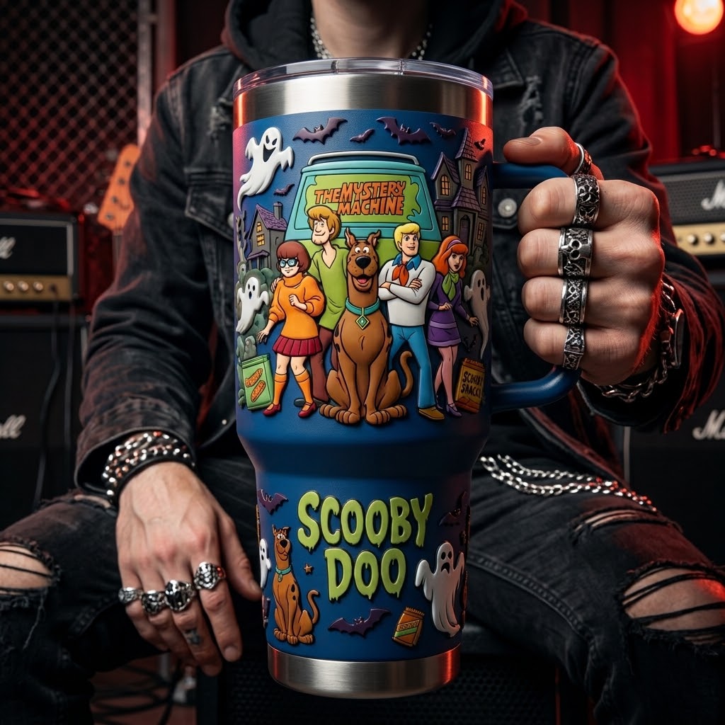 Scooby-Doo Mystery Machine 40oz Tumbler with Handle & Straw – Insulated Travel Mug