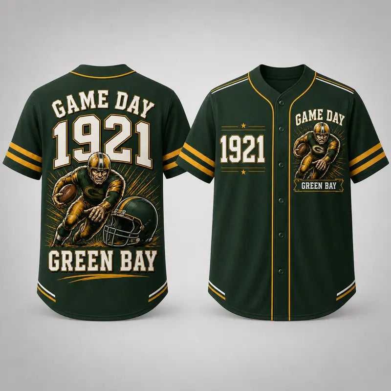 Men’s Retro Game Day Football Jersey – Green Bay