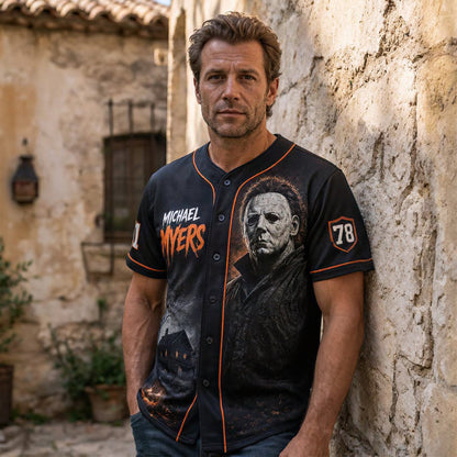 Horror Slasher Baseball Jersey, Classic Horror Movie Characters Shirt