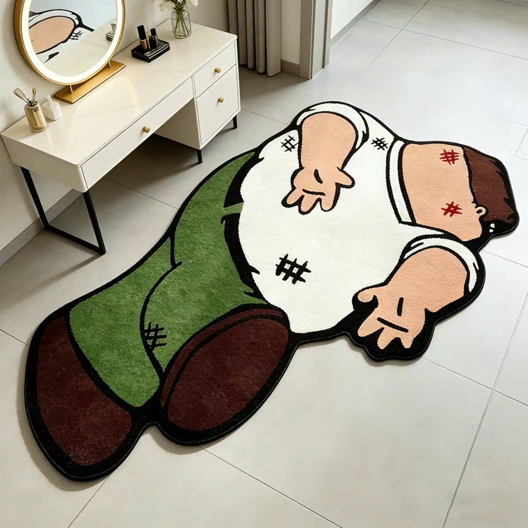 Cartoon Character Floor Mat, 1 Count Cute Soft Polyester Plush Rug, Non-Slip Washable Carpet for Living Room & Bedroom Decor Home Decor Rug, Cartoon Pattern Rug, Home Decorative Rug