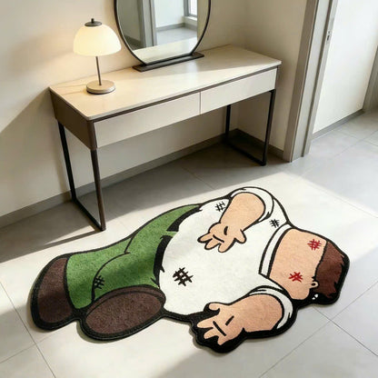 Cartoon Character Floor Mat, 1 Count Cute Soft Polyester Plush Rug, Non-Slip Washable Carpet for Living Room & Bedroom Decor Home Decor Rug, Cartoon Pattern Rug, Home Decorative Rug