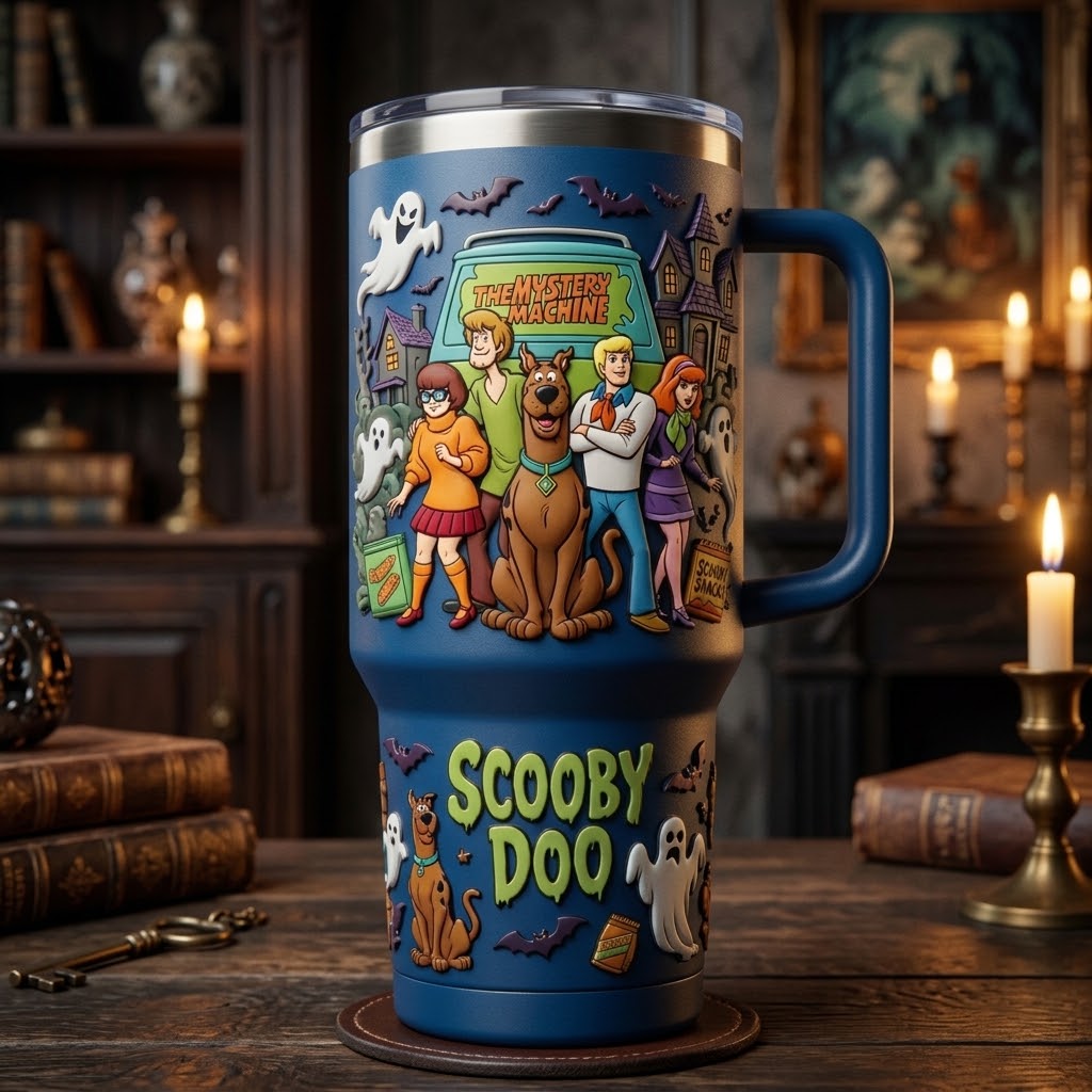 Scooby-Doo Mystery Machine 40oz Tumbler with Handle & Straw – Insulated Travel Mug