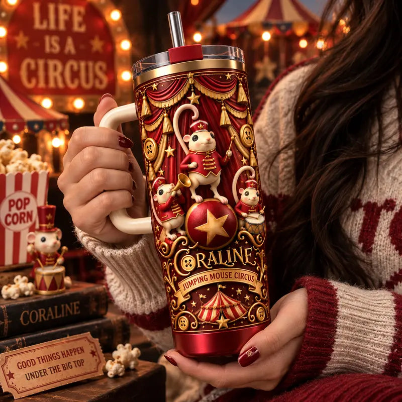 Coraline Jumping Mouse Circus 40oz Tumbler – view 2