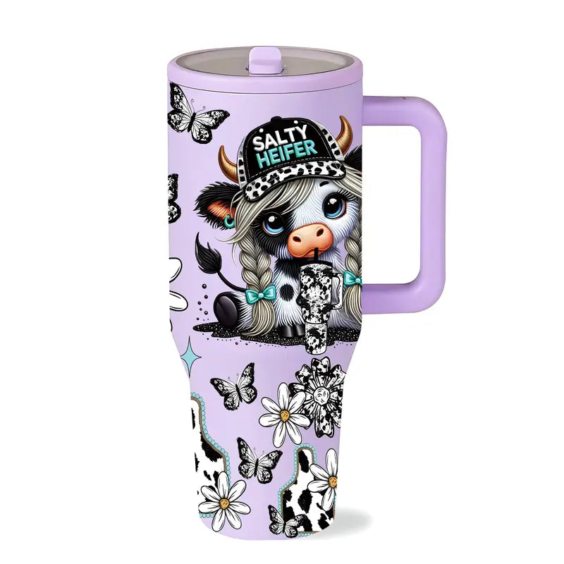 Salty Heifer Tumbler 40 oz – Purple