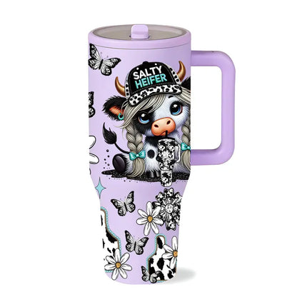 Salty Heifer Tumbler 40 oz – Purple