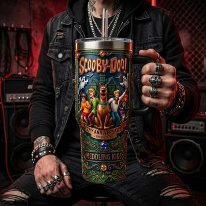#2 Scoobii-Doooo 57th Anniversary 1969–2026 V2 40oz  Tumbler – Mystery Inc. Vacuum Insulated Travel Mug, Retro Haunted Adventure Collector Gift for Fans.