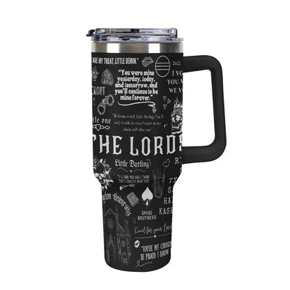 The Lords Dark Romance 40oz Tumbler with Handle, Barrington University Bookish Fan Gift, Ryat Silas Tyson Sin Custom Aesthetic Travel Mug, Little Darling Dark Romance Merchandise