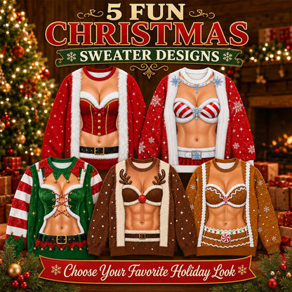 Funny Ugly Christmas Sweater, Novelty Holiday Sweatshirt, Festive Party Outfit