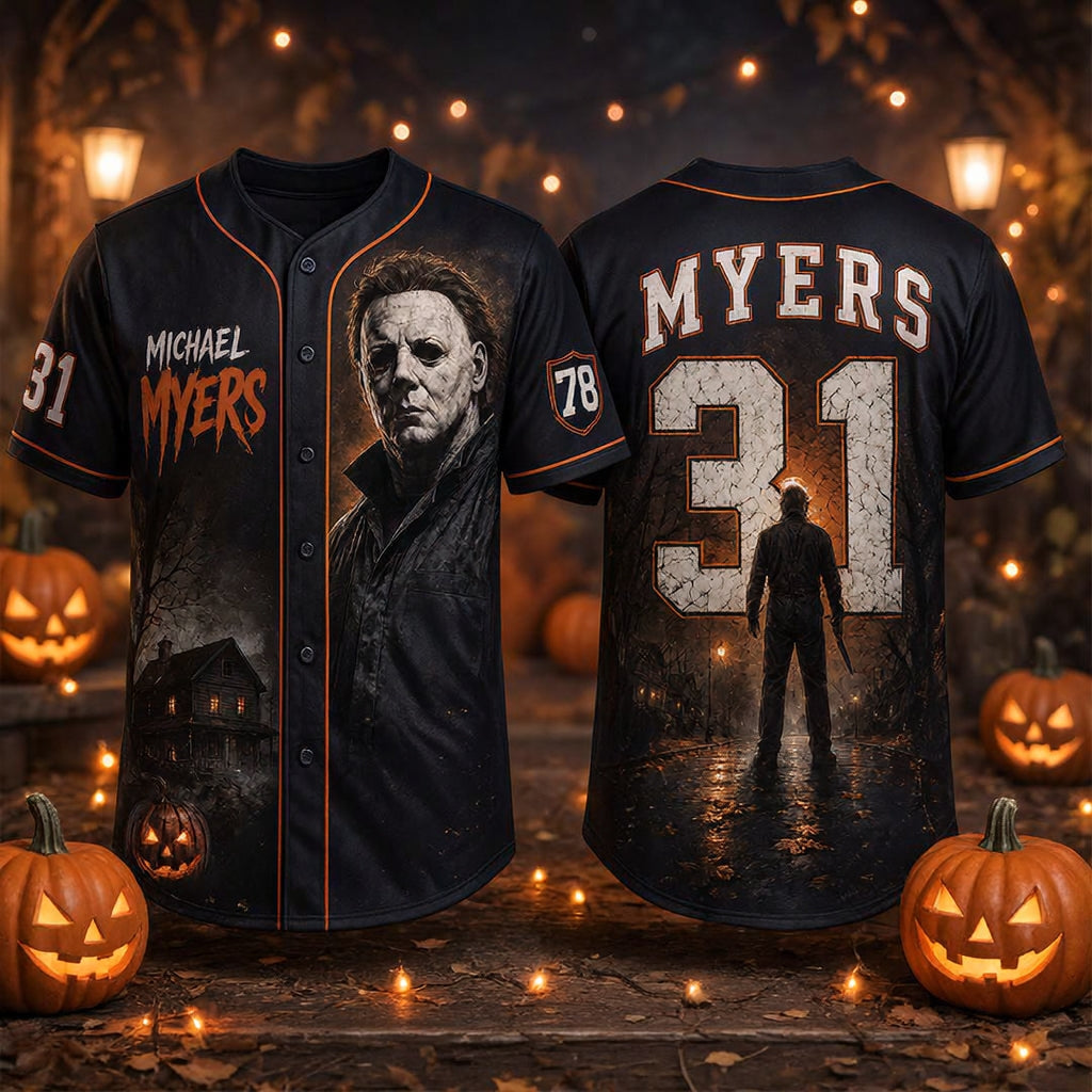 Horror Slasher Baseball Jersey, Classic Horror Movie Characters Shirt