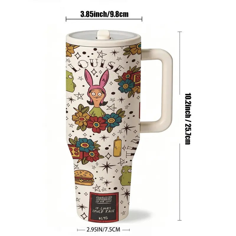 40 oz Insulated Hydration Tumbler with Handle & Lid, Leakproof Insulated Tumbler, Double-Wall Leak-Proof Stainless Steel Travel Mug