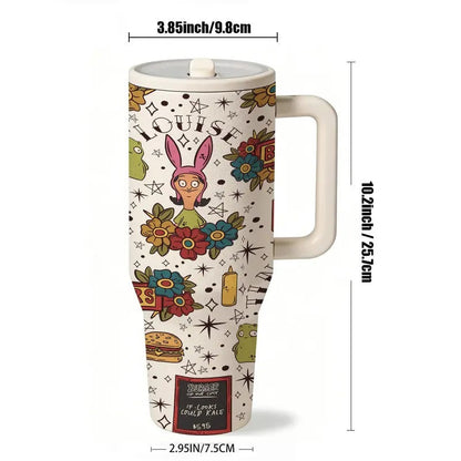 40 oz Insulated Hydration Tumbler with Handle & Lid, Leakproof Insulated Tumbler, Double-Wall Leak-Proof Stainless Steel Travel Mug