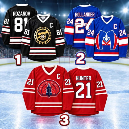 Kids Hockey Inspired Jersey – Black V-Neck Long Sleeve Hockey Shirt, Youth Hockey Fan Pullover, Ice Hockey Gift for Boys & Girls