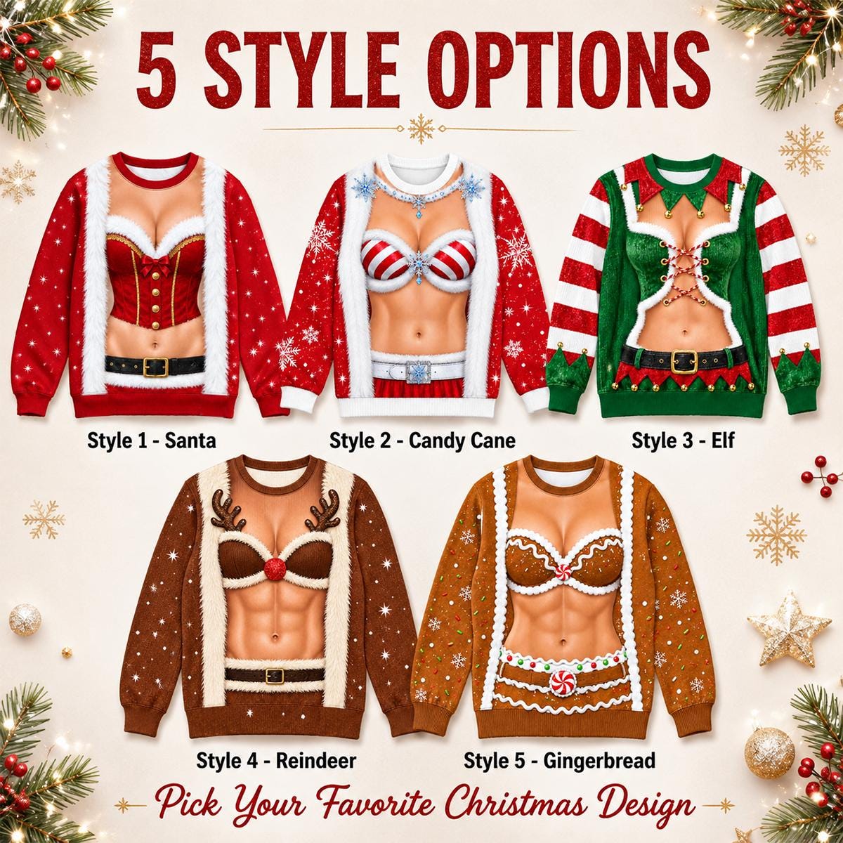 Funny Ugly Christmas Sweater, Novelty Holiday Sweatshirt, Festive Party Outfit