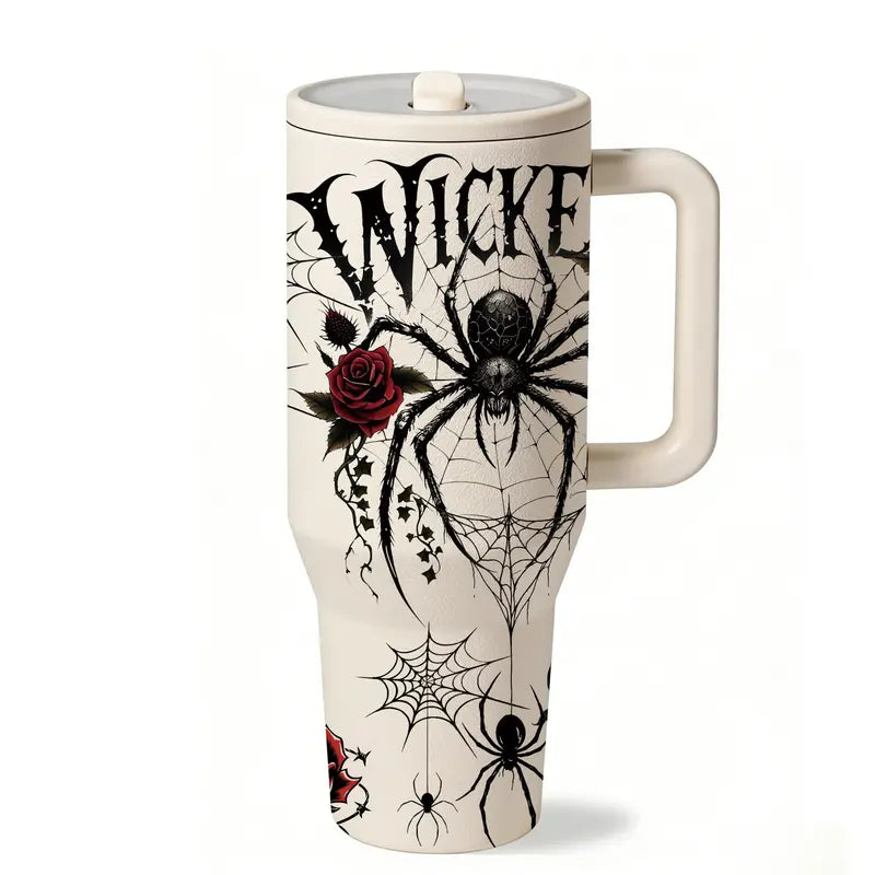1‑Piece 40oz Insulated Mug – Crimson Venom - White