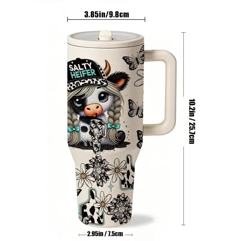 Salty Heifer Tumbler 40 oz – White