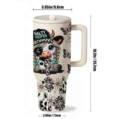 Salty Heifer Tumbler 40 oz – White