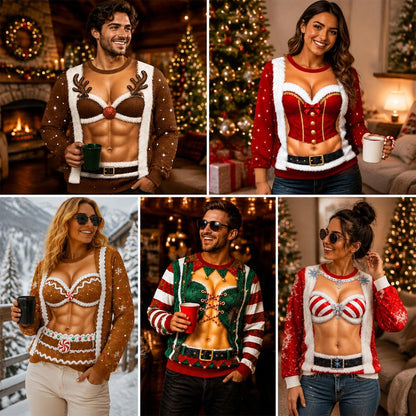 Funny Ugly Christmas Sweater, Novelty Holiday Sweatshirt, Festive Party Outfit
