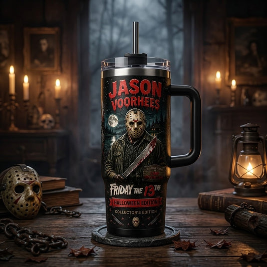 Retro Jason Voorhees Friday the 13th Halloween 40oz Tumbler