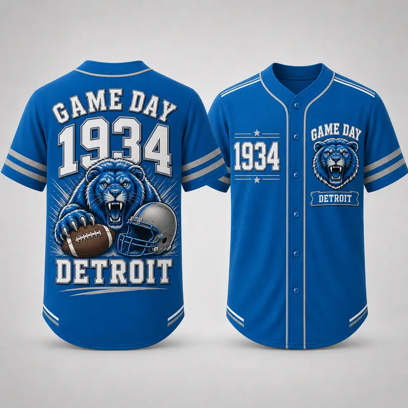 Men’s Retro Game Day Football Jersey – Detroit
