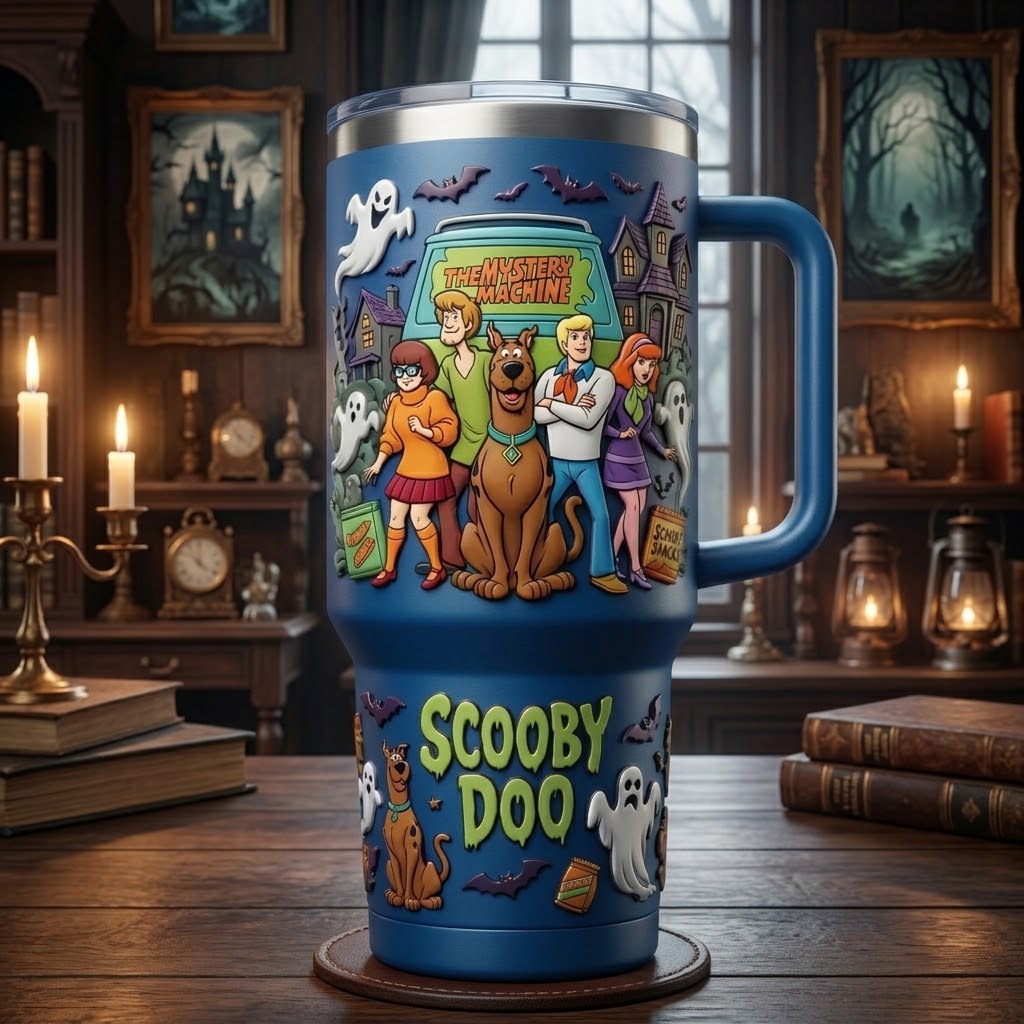 Scooby-Doo Mystery Machine 40oz Tumbler with Handle & Straw – Insulated Travel Mug