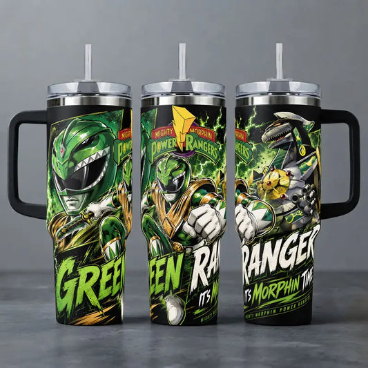 Retro Superhero Team Green Ranger Tumbler