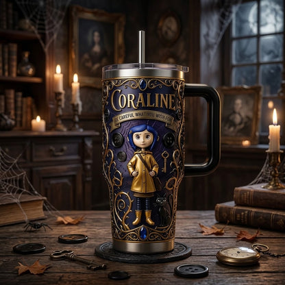 Coraline Movie Tumbler 40oz 2D Printed Premium