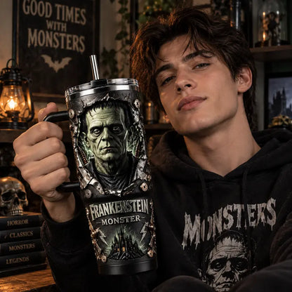 Frankenstein & Bride of Frankenstein Couple 40oz Tumbler – view 2
