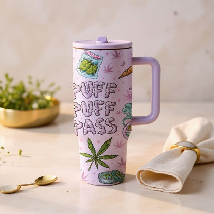 40oz Funny, Trendy and Eye Catching Design, Stylish Tumbler, Big Capacity with Handle and Straw