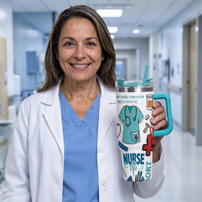 Caring Nurse Life Insulated Car Tumbler Medical Nursing Tools Print Stainless Steel Travel Mug For Nurses Who Save Lives One Patient At A Time Perfect Gift For Hardworking Healthcare Heroes Sturdy Drinkware Stylish Engrave