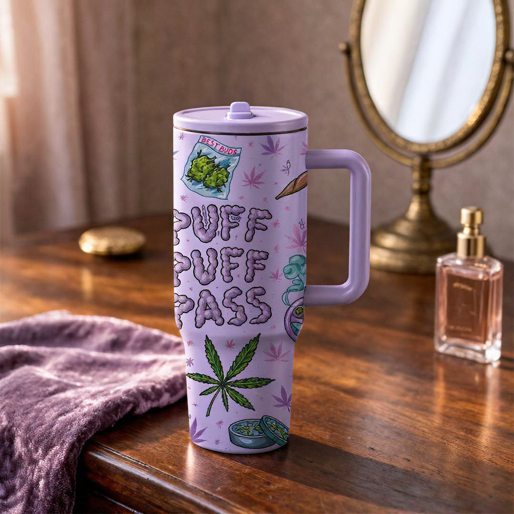 40oz Funny, Trendy and Eye Catching Design, Stylish Tumbler, Big Capacity with Handle and Straw