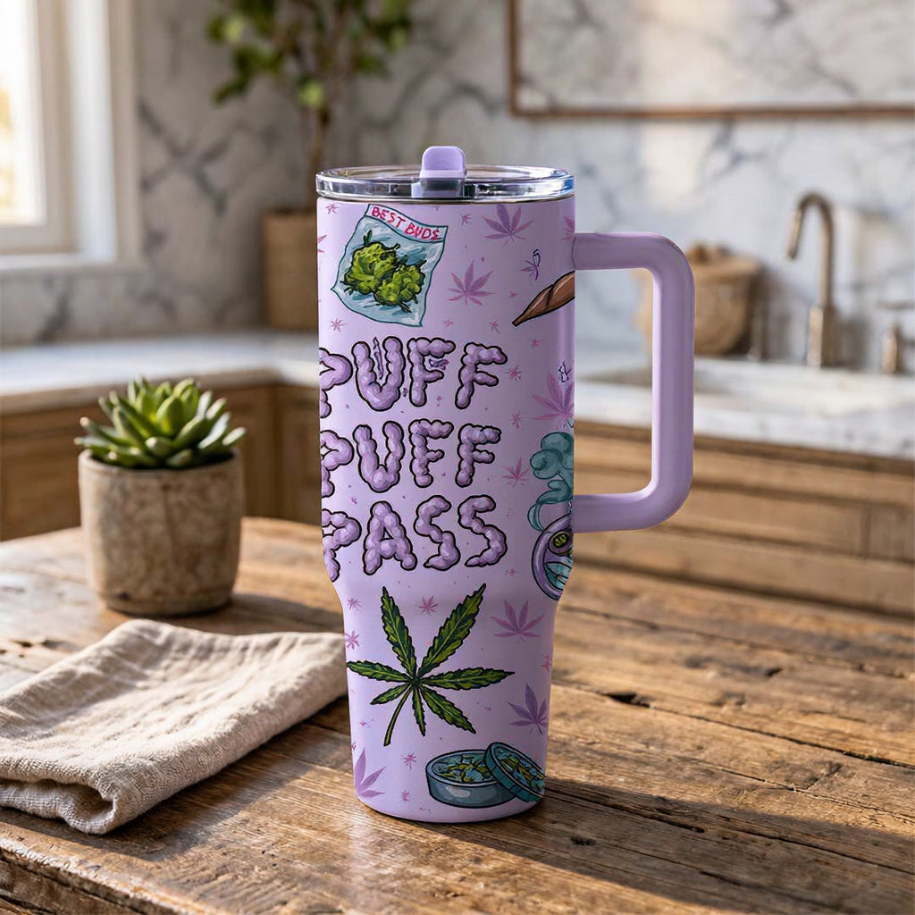 40oz Funny, Trendy and Eye Catching Design, Stylish Tumbler, Big Capacity with Handle and Straw