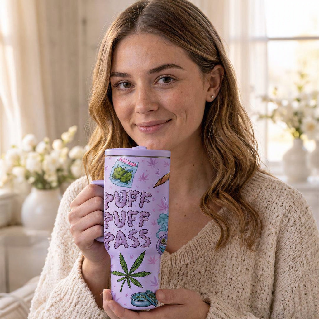 40oz Funny, Trendy and Eye Catching Design, Stylish Tumbler, Big Capacity with Handle and Straw