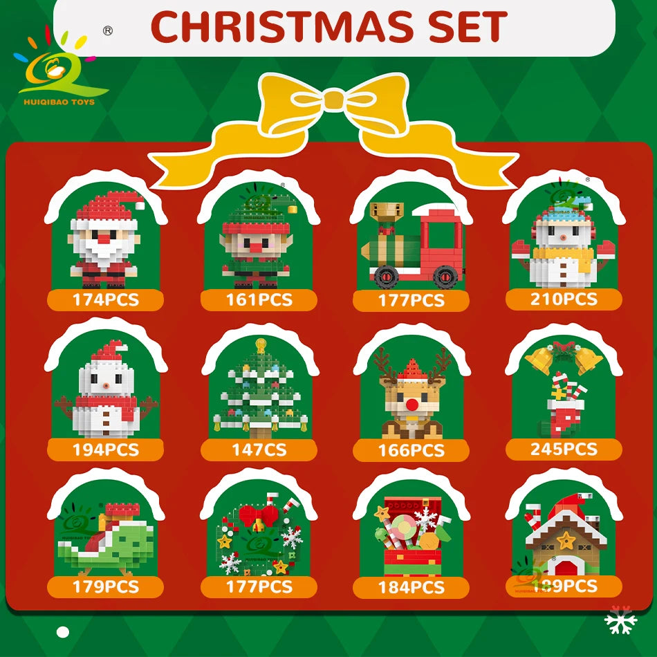 The 12 Christmas figures included in the set