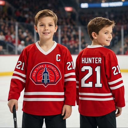 Kids Hockey Inspired Jersey – Black V-Neck Long Sleeve Hockey Shirt, Youth Hockey Fan Pullover, Ice Hockey Gift for Boys & Girls