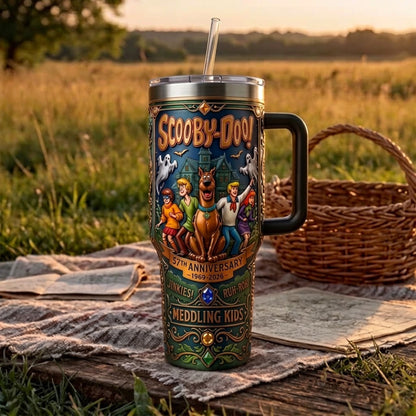 #2 Scoobii-Doooo 57th Anniversary 1969–2026 V2 40oz  Tumbler – Mystery Inc. Vacuum Insulated Travel Mug, Retro Haunted Adventure Collector Gift for Fans.