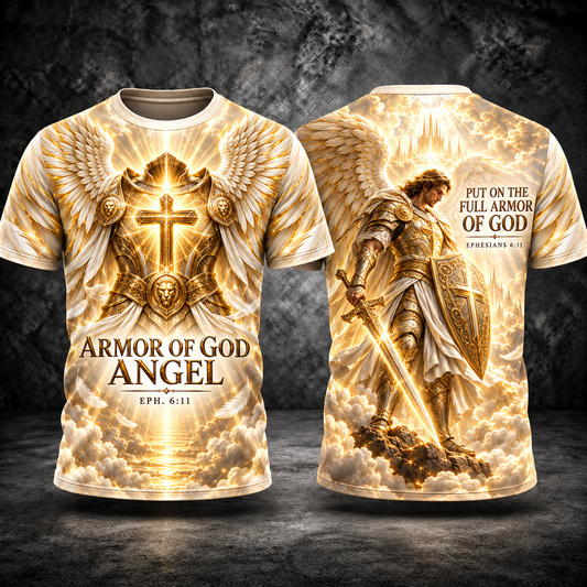 Spiritual Armor Collection T-Shirt - Armor of God Angel Shirt - Christian Warrior Men/Women Tee - Bible Verse Ephesians