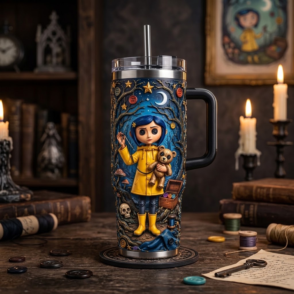 Coraline Tumbler 40oz – 40oz Tumbler - Black Handle