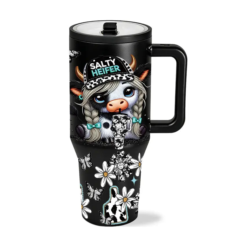 Salty Heifer Tumbler 40 oz – Black