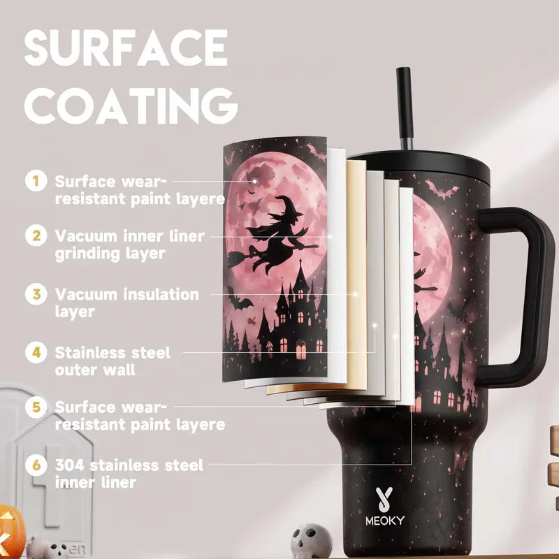 40oz Halloween Witch Tumbler with Handle – view 2