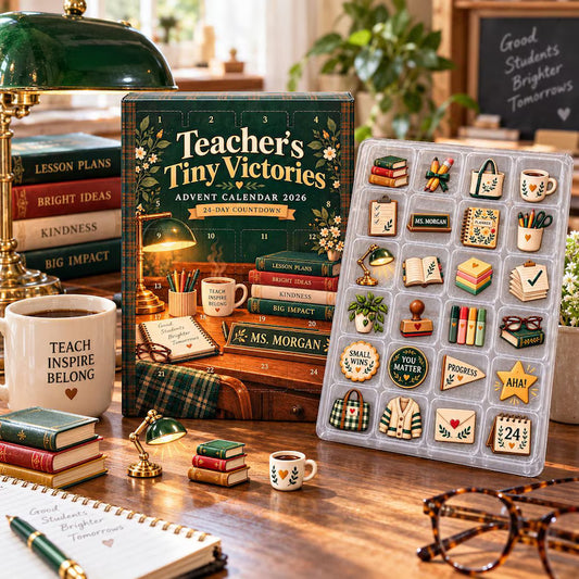 Tiny Victories Teacher Advent Calendar, 24 Keepsake Charms for Educators