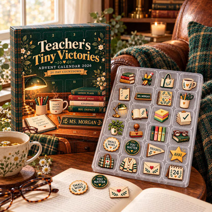 Tiny Victories Teacher Advent Calendar, 24 Keepsake Charms for Educators