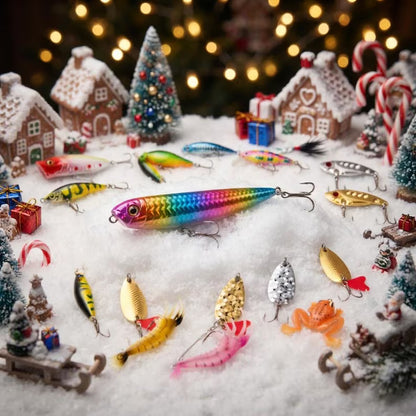 Fishing Advent Calendar 2026 Christmas - 24 Days Lures Advent Calendar for Fisher Adult Men Teen Boys - 2026 Xmas Countdown Surprise Gift