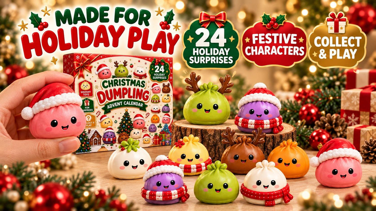Dumpling Squishy Advent Calendar, 24 Day Christmas Countdown, Mini Squishy Fidget Toys, Kids Christmas Gift, Stocking Stuffer, Holiday Gift