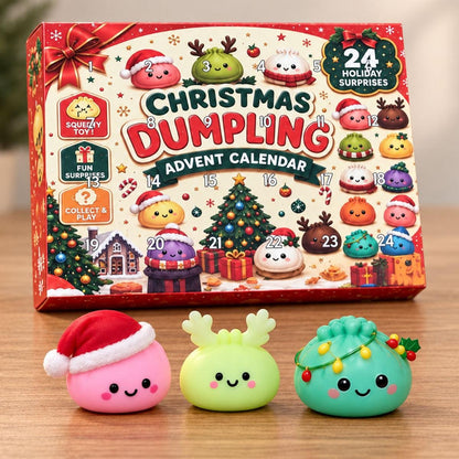 Dumpling Squishy Advent Calendar, 24 Day Christmas Countdown, Mini Squishy Fidget Toys, Kids Christmas Gift, Stocking Stuffer, Holiday Gift