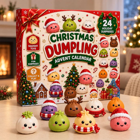 Dumpling Squishy Advent Calendar, 24 Day Christmas Countdown, Mini Squishy Fidget Toys, Kids Christmas Gift, Stocking Stuffer, Holiday Gift