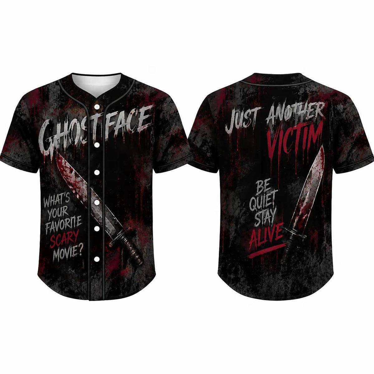 Horror Slasher Baseball Jersey, Classic Horror Movie Characters Shirt
